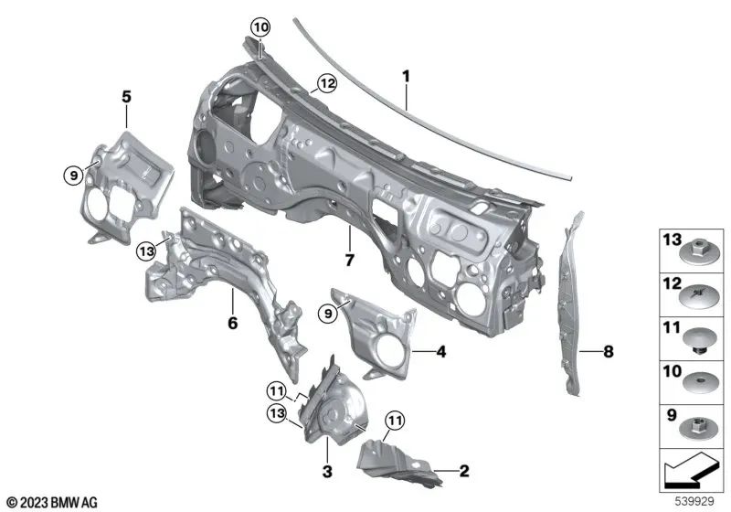Sigillatura del telaio laterale destro per BMW G22, G23, G82, G83 (OEM 51486994524). BMW originale