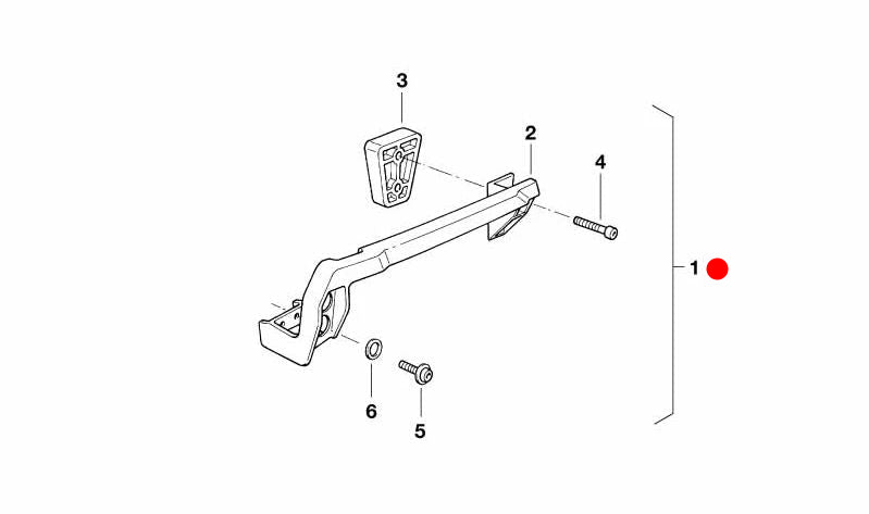 Suporte de caixa esquerda OEM 46542316421 para BMW Motorrad R 1100 GS, R 1100 R, R 850 GS, R 850 R, R 1150 GS, R 850 R. Original BMW Motorrad.