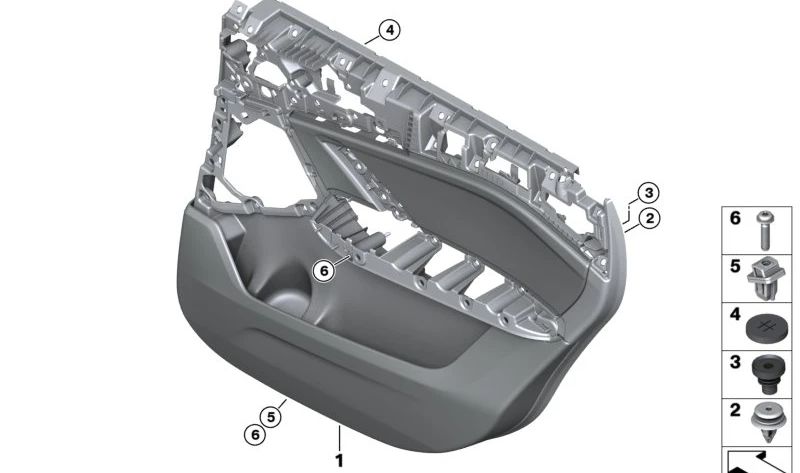 Clip de sujeción OEM 07145A444B5 para BMW F70, U06, U11, U12, U10 y MINI F65, F66, U25. Usado en puertas y maletero. Original BMW y MINI.
