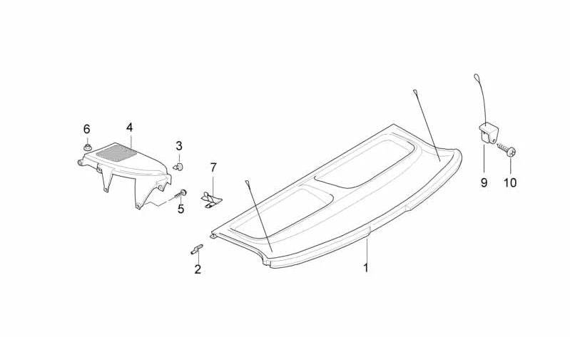 Clip de fijación derecho OEM 51438146710 para BMW E87, F20, F21, E36, E84, F48, i3 I01, F55, F56, R58. Pieza original BMW. Ideal para asegurar paneles interiores y acabados del maletero.