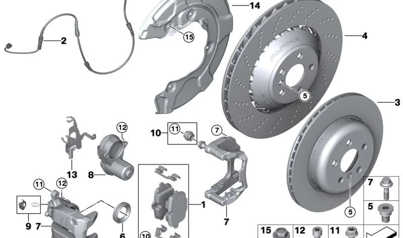 Kit de reparación fuelle OEM 34207848324 para BMW F01, F02, F06, F07, F10, F11, F12, F13, F18. Original BMW.