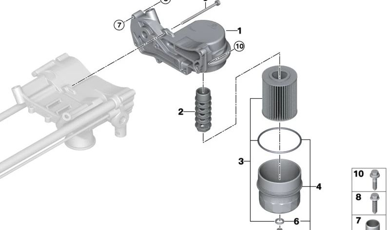 Unidad del filtro de aceite OEM 11417508642 para BMW E60, E61, E63, E64, E65, E66. Repuesto original BMW. Ideal para mantener el motor protegido y en buen estado.