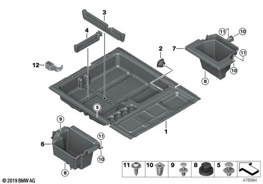 Segmento longitudinal del maletero OEM 51477245161 para BMW X3 F25, X4 F26. Original BMW.