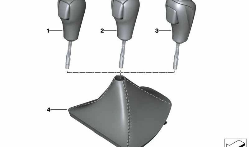 Funda de palanca de cambios en cuero Dakota OEM 25167592029 para BMW E90, E91, E92, E93. Original BMW.