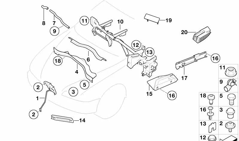 Tubo de drenaje de agua OEM 51717018996 para BMW E65, E66. Pieza original BMW.