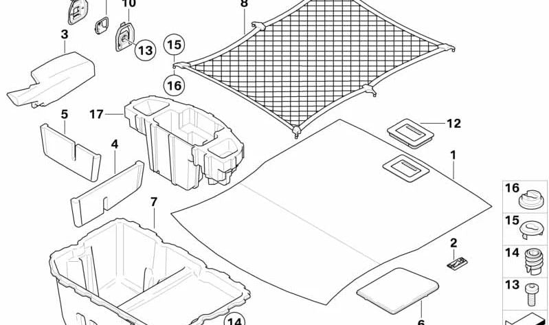 Organisator für zentrale Multifunktionskonsole OEM 51718040078 für BMW 3 E90 -Serie, E91, E92, E93. Original BMW.