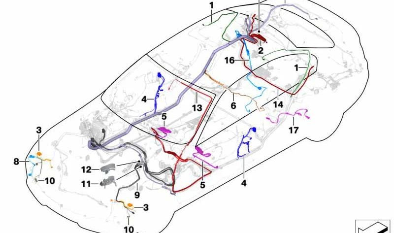 Cabo de reparo Surround View para BMW Série 3 F80 (OEM 61119357857). BMW original