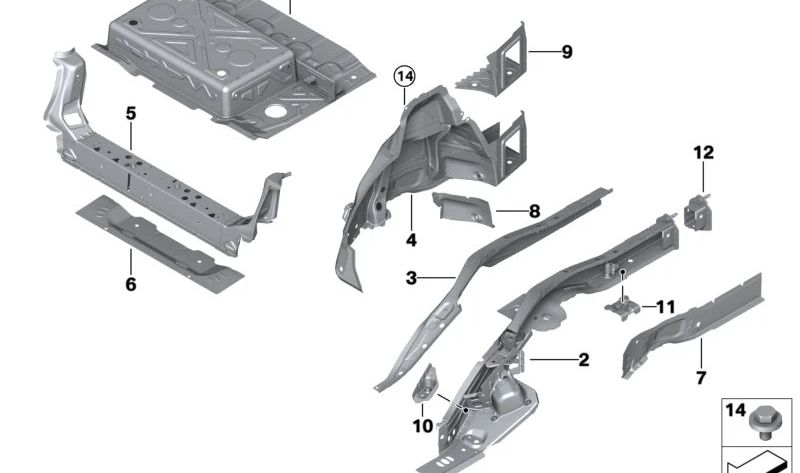 OEM líder traseiro direito 41009627764 para BMW F45, F45N, U06 e MINI U25. BMW original e mini.