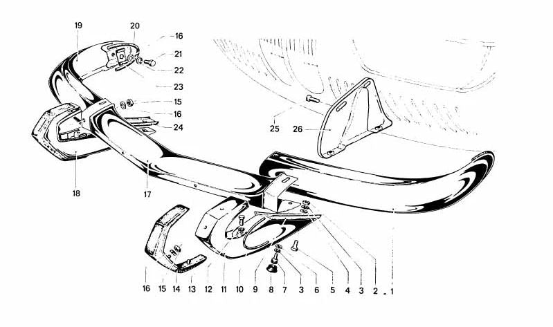 Paragolpes delantero central OEM 51111811256 para BMW E30. Original BMW.