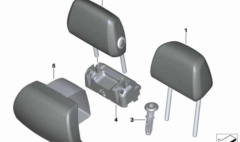PESTACABEZAS CENTRAL DOLHAÇÃO TRASEIRA EM OEM de couro 52207408087 Para BMW G38, G11, G11N, G12 e G12N. BMW original.
