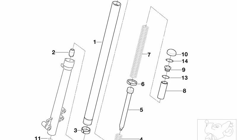 Tubo soporte delantero OEM 31427666222 para motos BMW F 650 CS. Original BMW Motorrad.