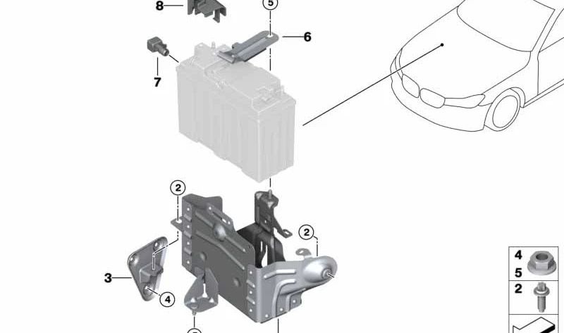 Tapa borne positivo batería OEM 61216826355 para BMW G20, G21, G22, G23, G26, G28, G30, G31, G32, G05, G06, G07, G11, G12, G14, G15, G16. Original BMW.