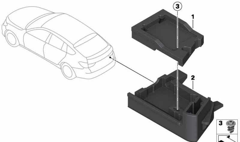 Soporte superior para unidad de control OEM 61359271314 para BMW F07, F07N. Pieza original BMW.