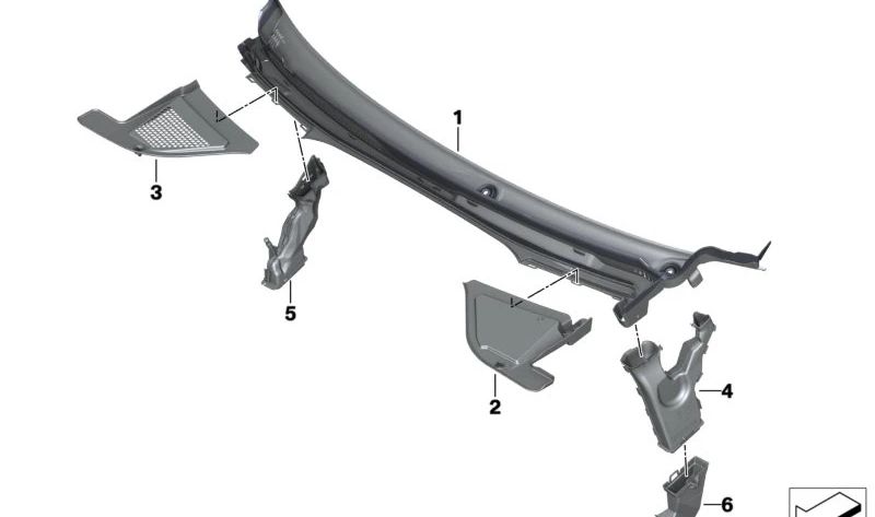 Cubierta parabrisas delantera izquierda OEM 51717434879 para BMW X5 (F95, F95N, G05, G05N, G18, G18N), X6 (F96, F96N, G06, G06N), X7 (G07, G07N), XM (G09). Original BMW.