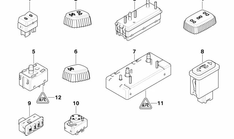 Interrupteur d'alimentation arrière OEM 61318352957 pour BMW E38 725TDS, 728i {tous les modèles compatibles}. BMW d'origine.