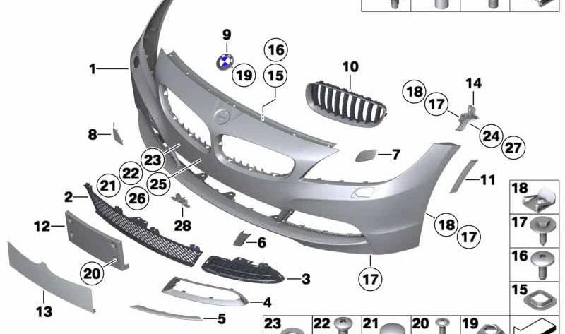 Soporte izquierdo del paragolpes delantero OEM 51117192157 para BMW Z4 E89. Pieza original BMW.