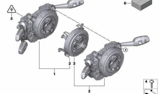 Módulo conmutador columna dirección OEM 61319169761 para BMW E81, E87, E91 y E84. Pieza original BMW ideal para problemas con los mandos del volante o intermitentes.
