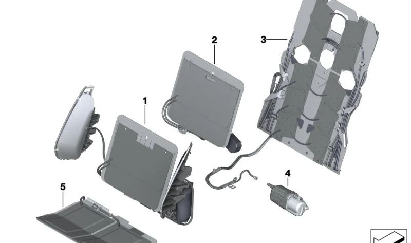 Cojín lumbar con bomba OEM 52107473983 para BMW X5 {F95, F95N, G05, G05N, G18, G18N}, X6 {F96, F96N, G06, G06N} y X7 {G07, G07N, G09}. Original BMW.