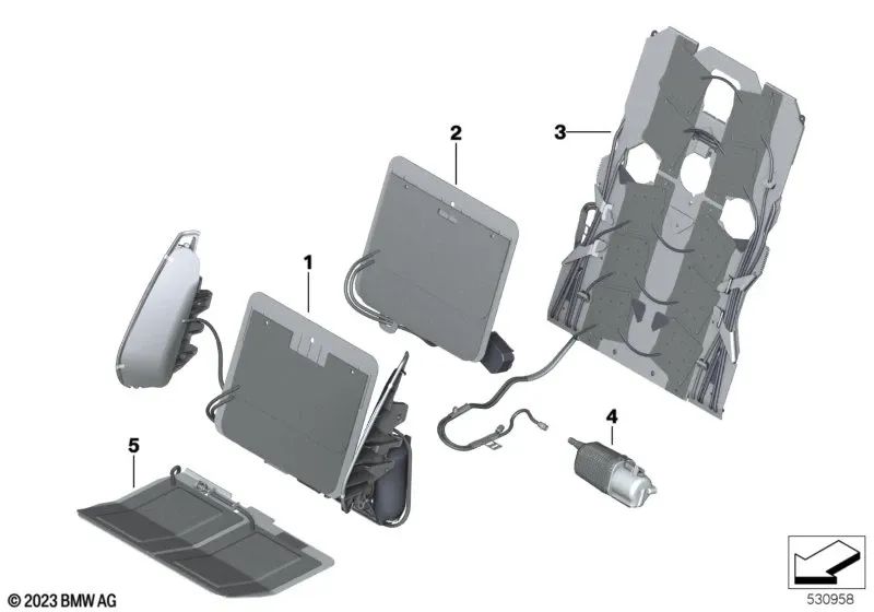 Lordose com ajuste de largura do encosto para BMW X5 F95, G05, X6 F96, G06, X7 G07 (OEM 52107473991). BMW originais.