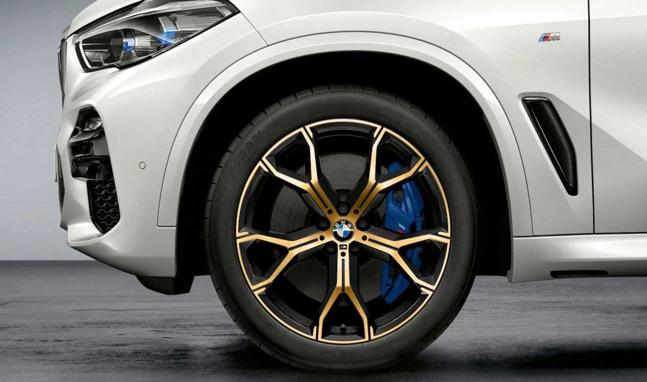 Llantas de aleación M Y-Spoke 741 de 21" OEM 36115A2A380 para BMW X5 (G05, G05N, G18, G18N) y X6 (G06, G06N). Color oro noche bicolor. Original BMW.
