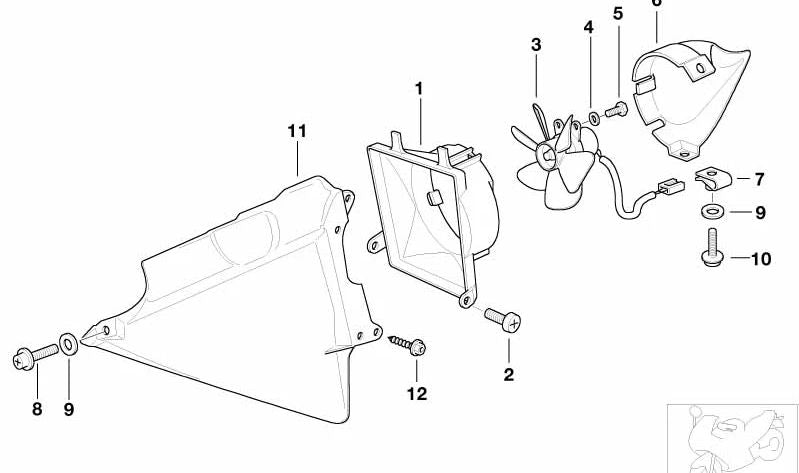 Tubo de salida de aire izquierdo OEM 46632309103 para BMW Motorrad K 1200 LT. Original BMW Motorrad.