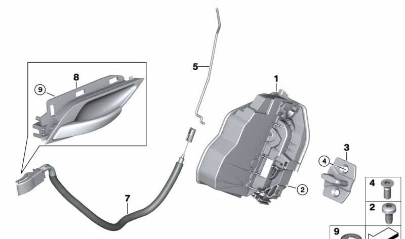 OEM 5122990436 Right Rear Door Out Rod For BMW E84. Original BMW.