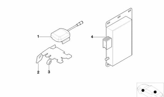 Módulo receptor GPS OEM 65908385141 para BMW E46, E39, E38, E53, E52. Pieza original BMW compatible con sistemas de navegación y antenas GPS.