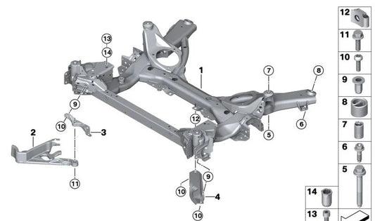 Soporte guía izquierdo OEM 31106883605 para BMW G20, G23, G26, G22, G21, G28, G24. Pieza original BMW.