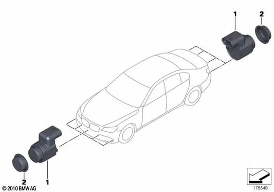 Sensor de ultrasonidos trasero OEM 66206940624 para BMW E81, E87, E90, E91, E92, E93, Z4 E89... y más. Original BMW.