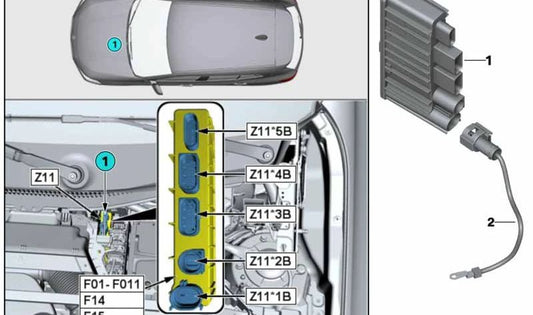 Modulo di potenza integrato OEM 12638581253 per BMW F40, F44, F45, F46, F48. Compatibile con i motori diesel B37B. BMW originale.