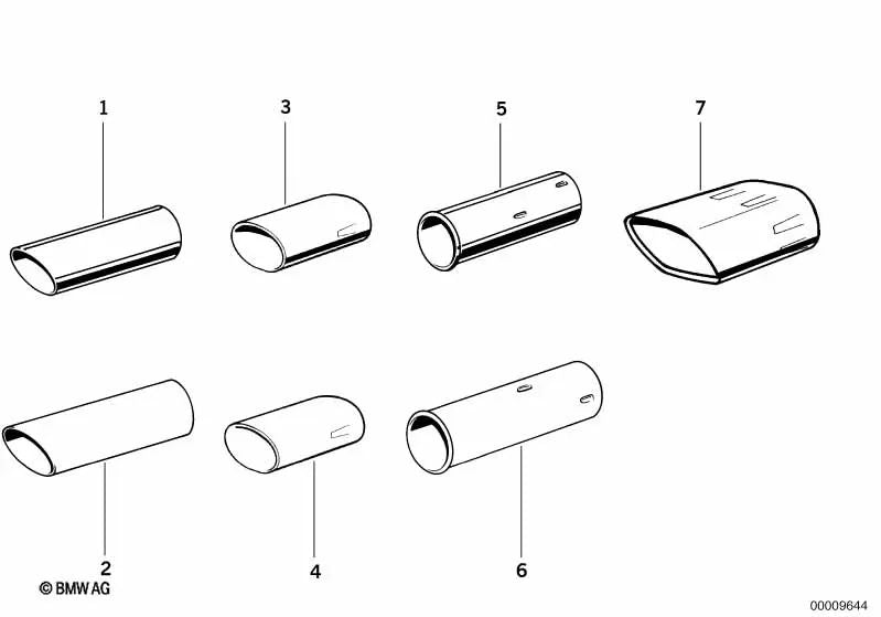 Moulure d'échappement chromée OEM 82119413973 pour BMW Série 3 E21, Série 5 E12, Série 7 E23. Véritable BMW.