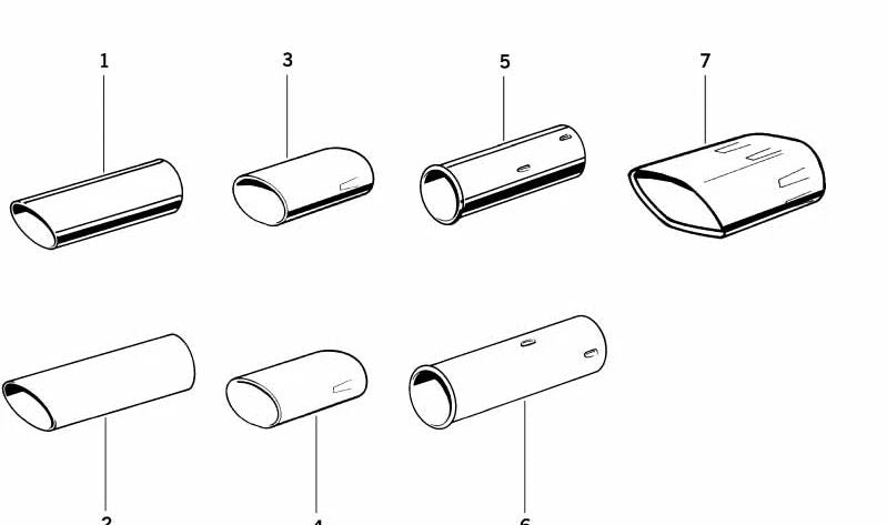 48 mm OEM 82119401164 Embell d'évasion chromé pour BMW E34. Accessoire BMW d'origine.