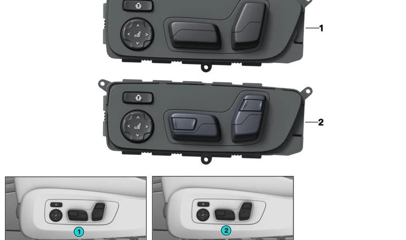 Interruptor ajuste asiento derecho OEM 61315A71210 para BMW X5 (F95, F95N, G05, G05N), X6 (F96, F96N, G06, G06N), X7 (G07, G07N), XM (G09). Original BMW.