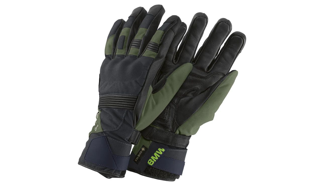 Gants Resia GORE-TEX taille 12 gris olive OEM 76217913966 pour BMW. BMW Motorrad d'origine.