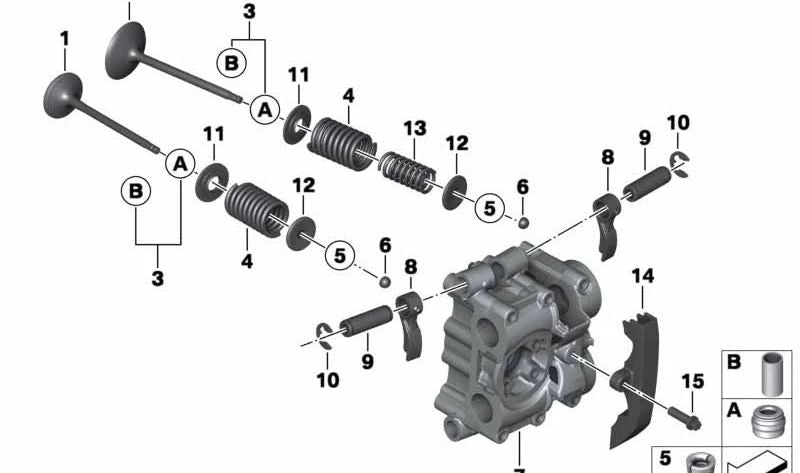 Plato inferior de válvula OEM 11347689913 para BMW Motorrad K 1200 S, K 1300 S, K 1200 R, K 1300 R, K 1200 GT, K 1300 GT, HP2 Sport. Original BMW Motorrad.