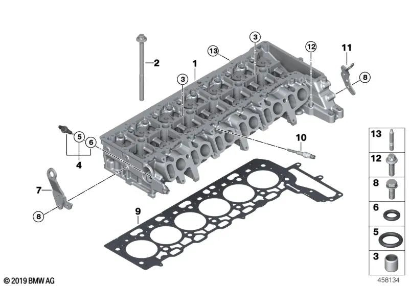 Junta de culata OEM 11128589105 para BMW G20, G21, G30, G31, G32, G11, G12, G14, G15, G16, X3, X4, X5, X6, X7... y más. Original BMW.
