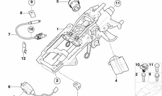 Columna de dirección OEM 32306781942 para MINI R50, R52, R53. Original MINI.