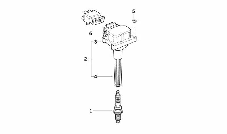 Conector de bujía OEM 12131730521 para BMW E36, E34, E32, E38, E31. Compatible con motores M50. Recambio original BMW.