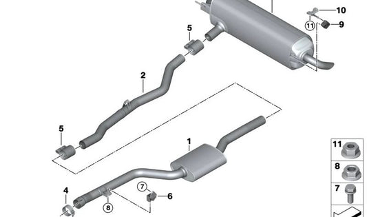 FORSO DI SCOLAMENTO Ø70MM OEM 18305A22701 per BMW F70 (118i, M135 XDRIVE), F74 (218i, M235 XDrive), G45 (x3 20 XDrive), U06 (218i). Compatibile con i sistemi di escape. BMW originale.