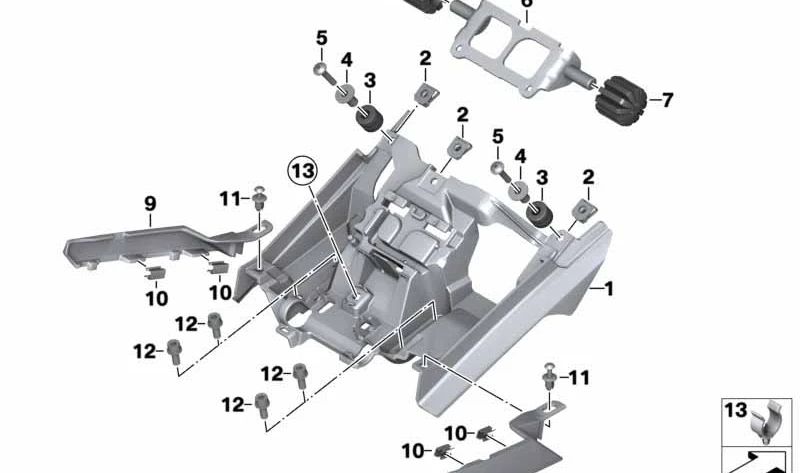 Placa de ajuste banqueta asiento OEM 52537710392 para motos BMW K 1600 GT, K 1600 GTL, K 1600 GTL Exclusive. Original BMW Motorrad.