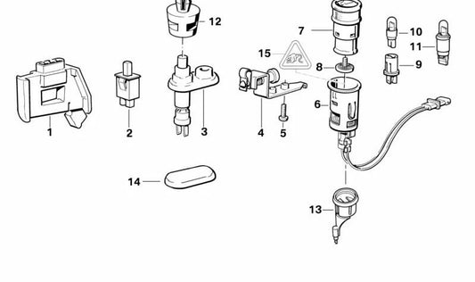 Pegue 12V ORGIAL ORIGINAL OEM 61348363623 para BMW E36. Plug mais leve compatível com todos os modelos E36. BMW original sobressalente.
