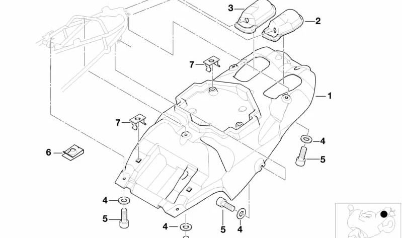 Bocal direito OEM 52532328592 para motocicletas BMW R1100S, R1100RS. Originais BMW Motorrad.