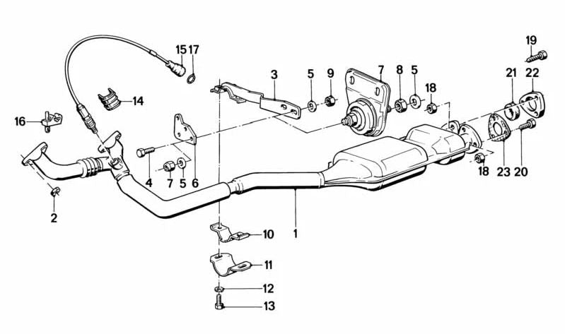 Brida de escape OEM 18111102366 para BMW E21, E12, E28, E24, E23. Original BMW.