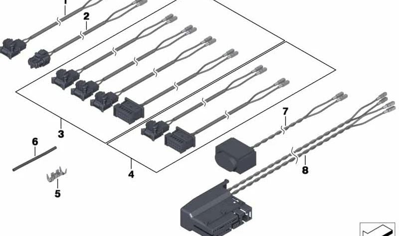 Cable de reparación sistema airbag OEM 61119381672 para BMW F25, F26, F15. Original BMW.