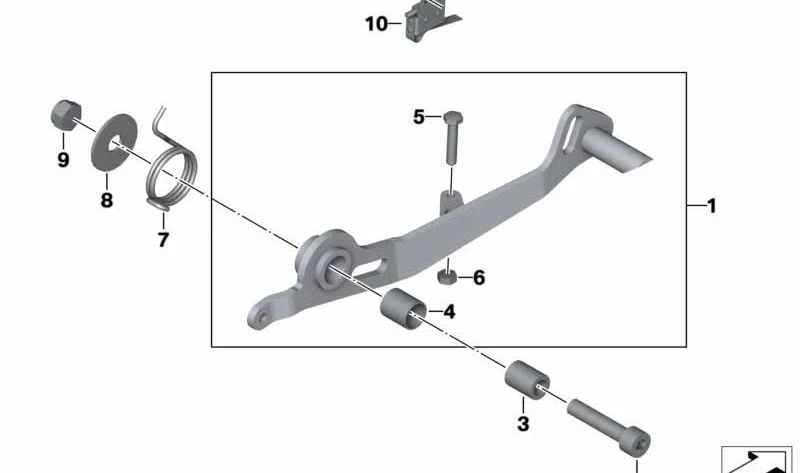 Pedal de freno delantero OEM 35317675476 para motos BMW R1200RT, R900RT. Original BMW Motorrad.