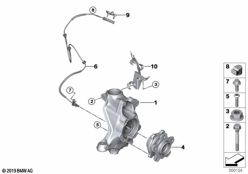 Right axle support for BMW G26 (OEM 31206892508). Original BMW