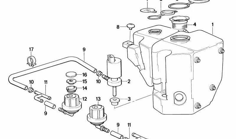 Conector distribuido de limpieza faros OEM 61671378625 para BMW E36, E34, E32, E31, Z3. Pieza original BMW.