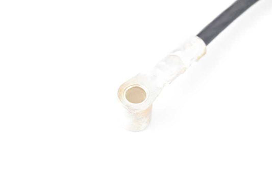 Positive battery cable OEM 12421733932 for BMW E38 750i and 750il {GG01, GG02, GG21, GG22, GJ01, GJ02, GJ03, GK21, GK22, GK23}. Length: 425 mm. Original BMW.