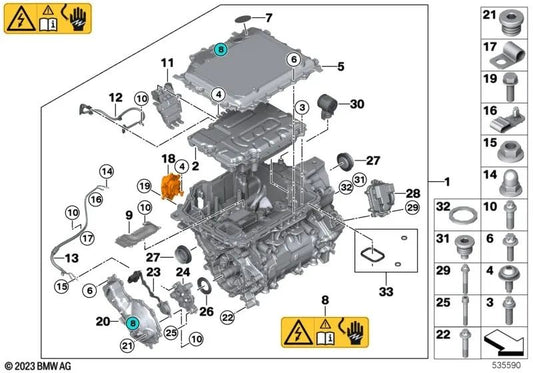 Atuador de trava de estacionamento para BMW G26E, G60, G61, G68, G70, I20, U11, U12, U10, G08E, G08F (OEM 27219799717). BMW original