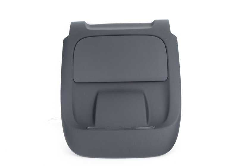 Panel trasero asiento OEM 52107321146 para BMW F07, F10, F18, F01, F02, F15, F85, F16, F86. Pieza original BMW. Color negro. Repuesto para respaldo de asiento delantero.